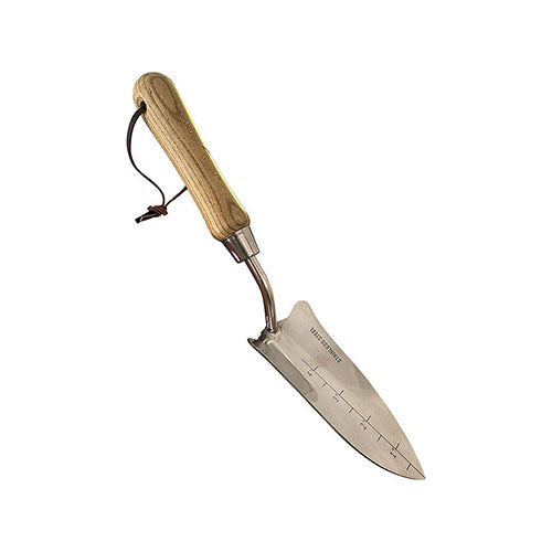 Stainless Steel Transplanter Trowel (classic wood handle)-1