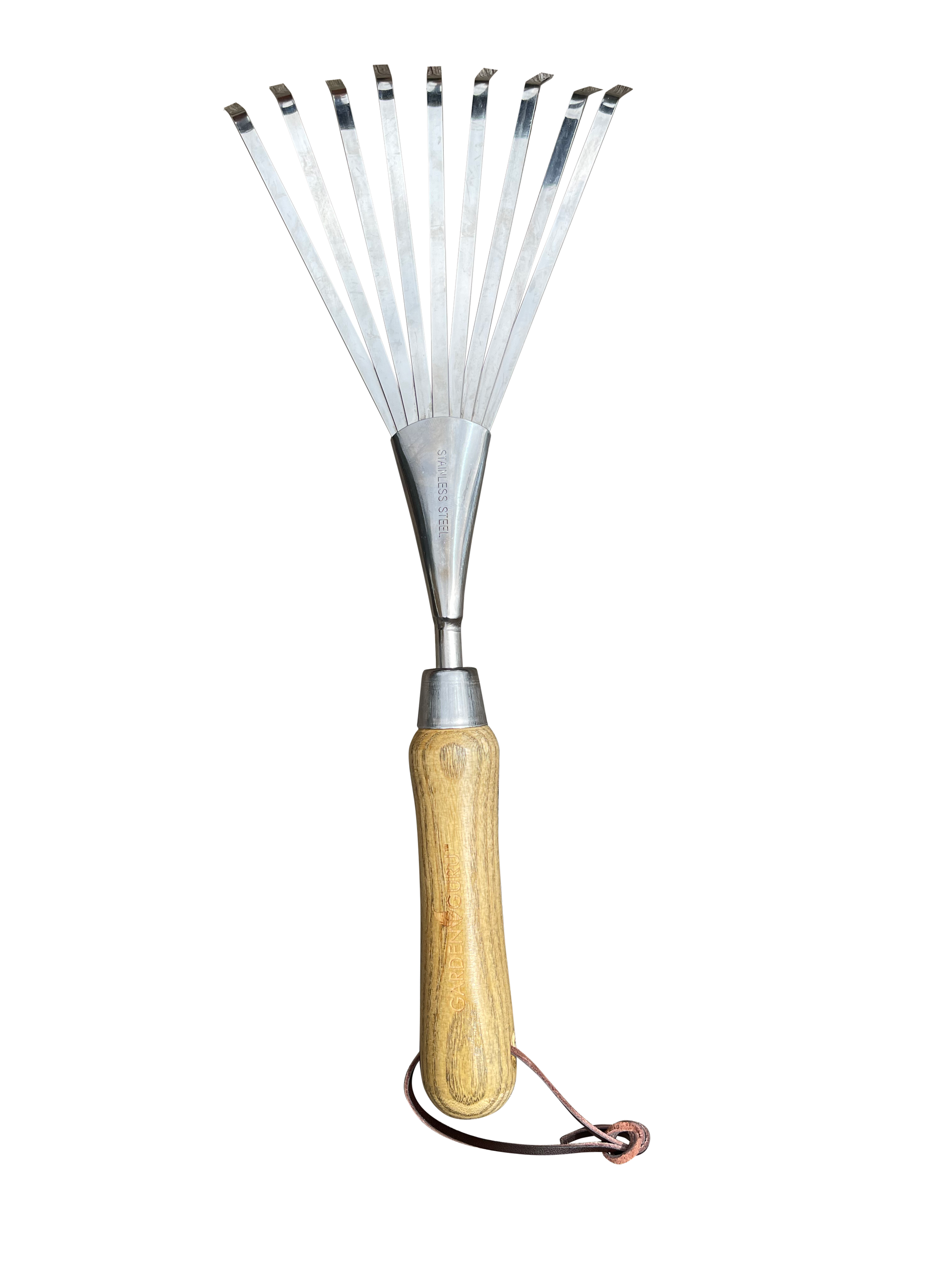 Stainless Steel Garden Hand Rake (classic wood handle)-3