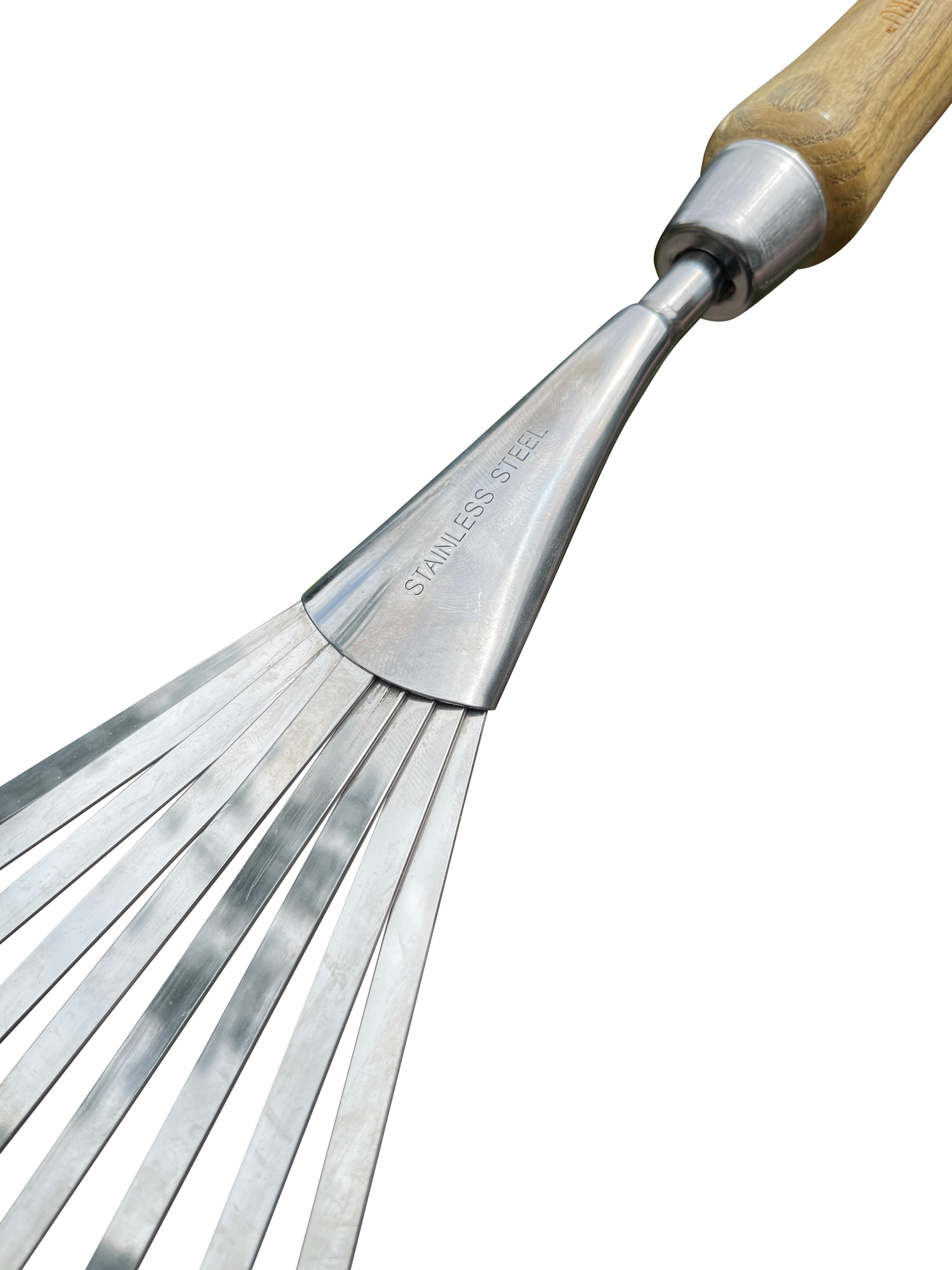 Stainless Steel Garden Hand Rake (classic wood handle)-4