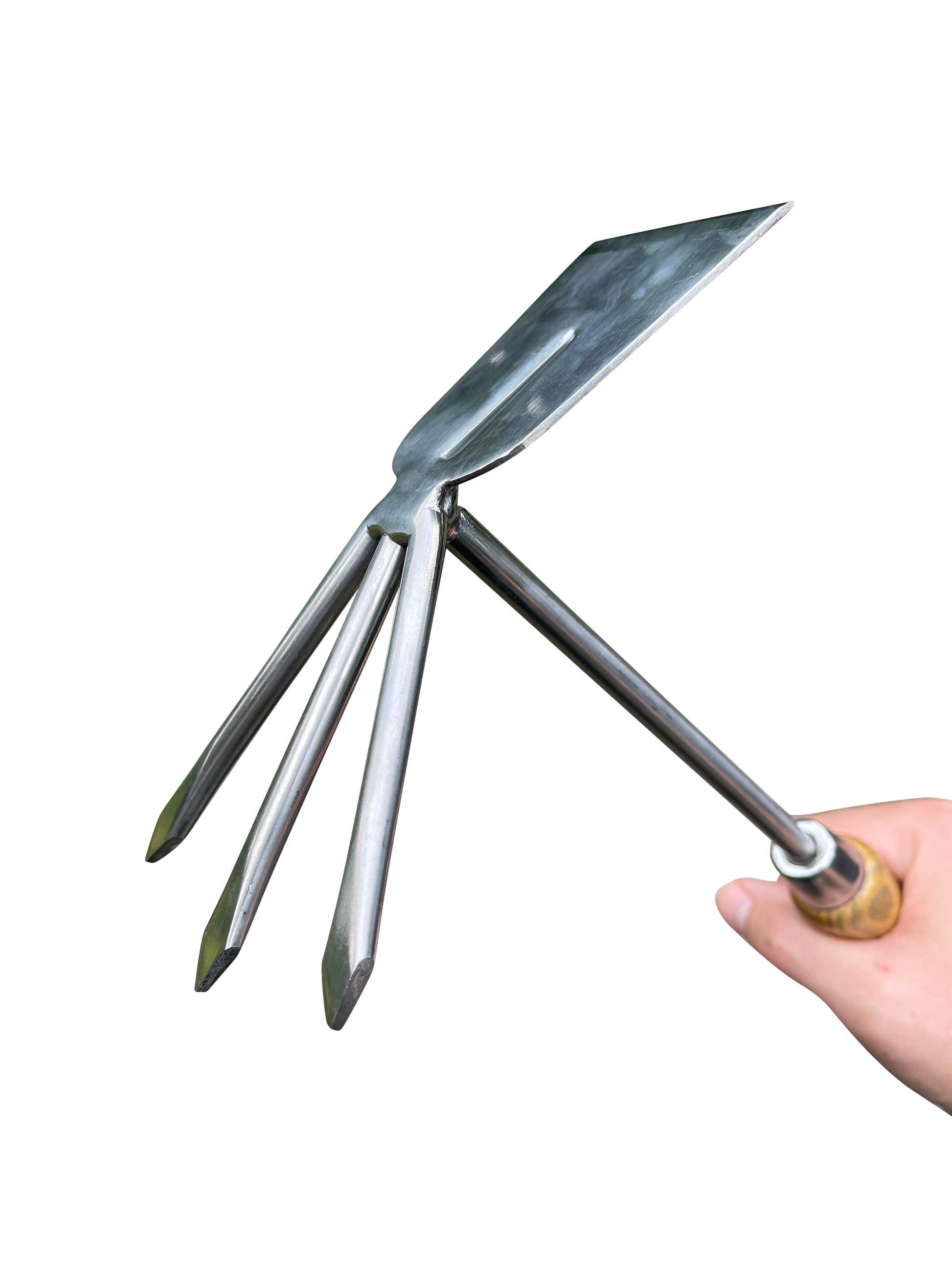 Stainless Steel Garden Cultivator Hoe (classic wood handle)-4