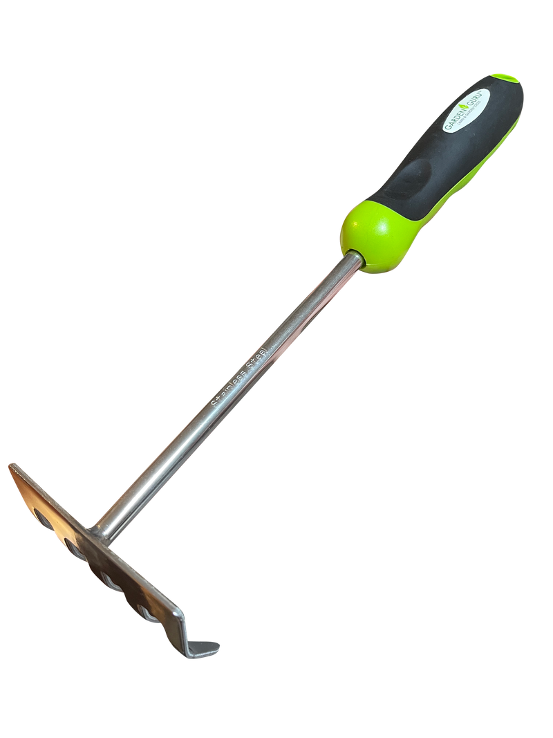 Stainless Steel 5 Tine Rake Cultivator Tiller Tool-2