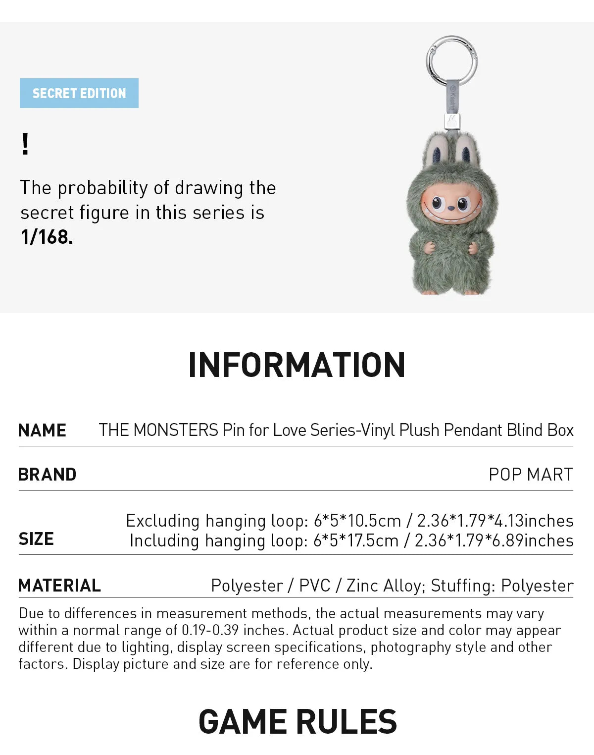Pop Mart Labubu Pin for Love Series Blind Box (N-Z) Blue-5