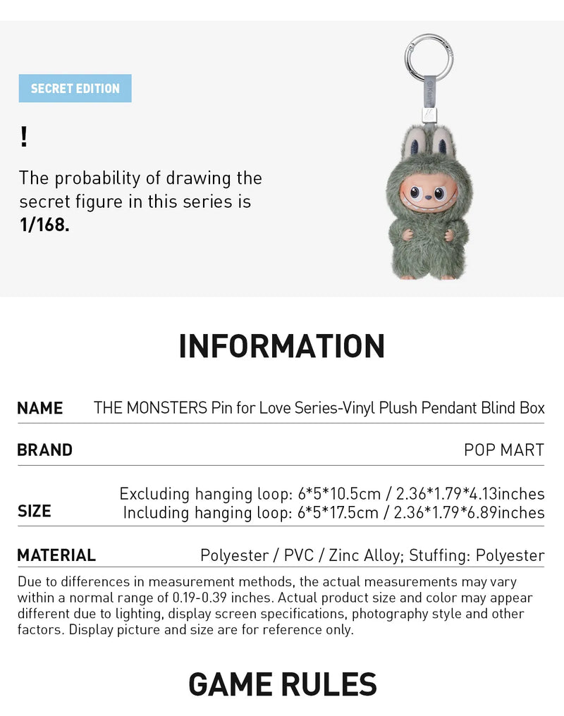 Pop Mart Labubu Pin for Love Series Blind Box (N-Z) Blue-5