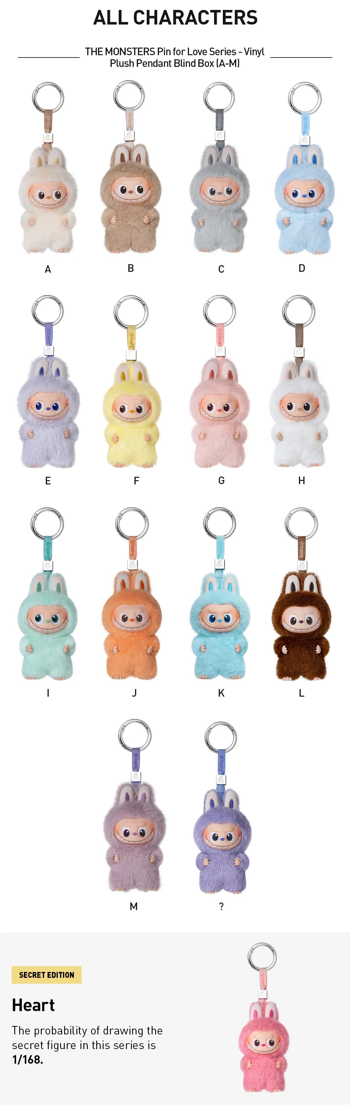 Pop Mart Labubu Pin for Love Series Blind Box (N-Z) Blue-3