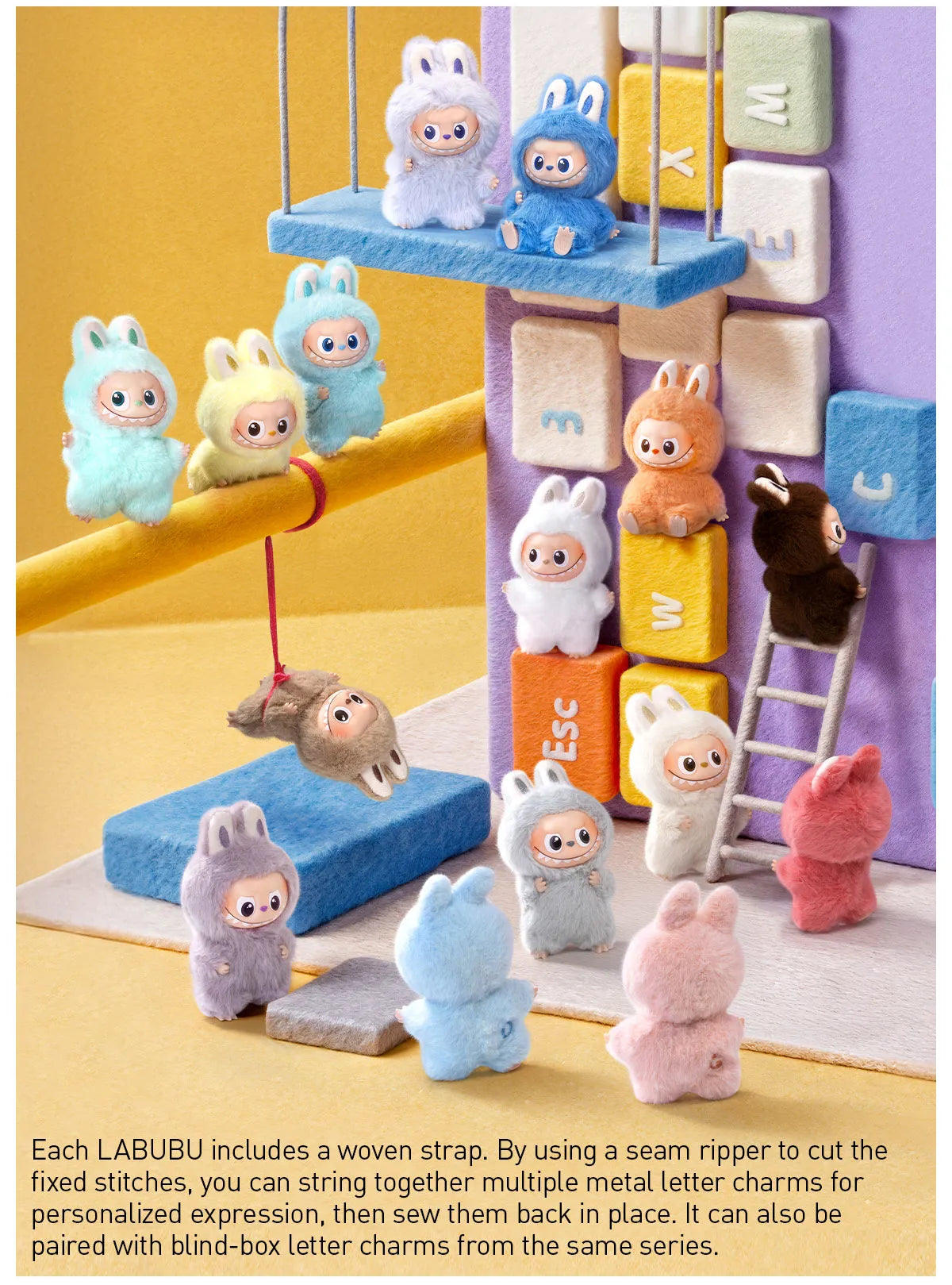 Pop Mart Labubu Pin for Love Series Blind Box (N-Z) Blue-8