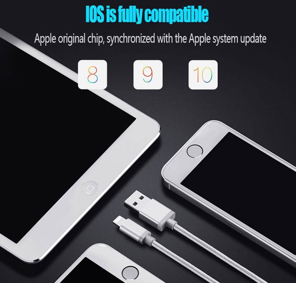 3-Pack: 10FT Heavy Duty Braided iPhone Lightning USB Cable-9