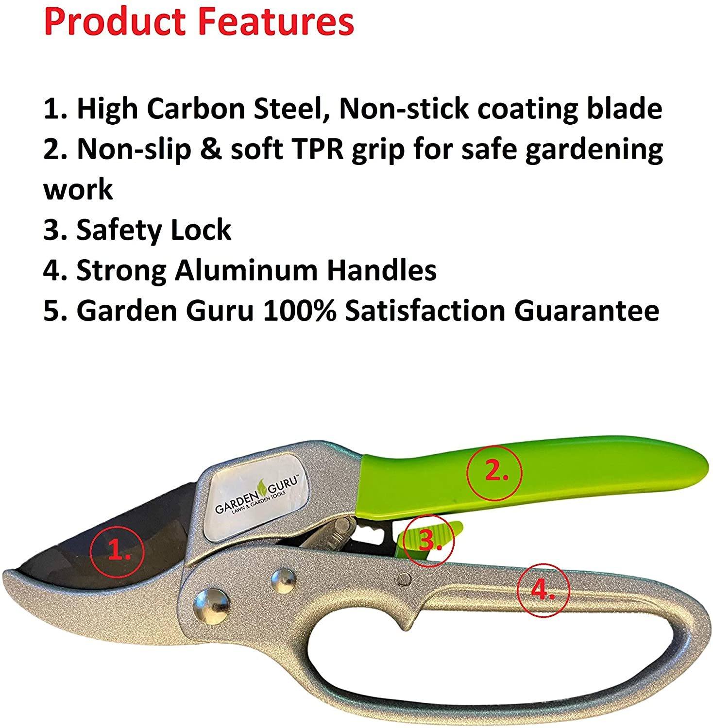 Ratchet Garden Pruning Shears Clippers-4