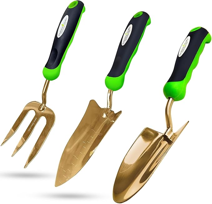 Titanium Garden Tool Set - Includes Hand Trowel Transplanter Cultivator-1