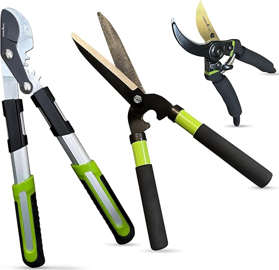 Yard Pruning & Trimming Set - Includes Hedge Shears, Garden Loppers, Pruners-1