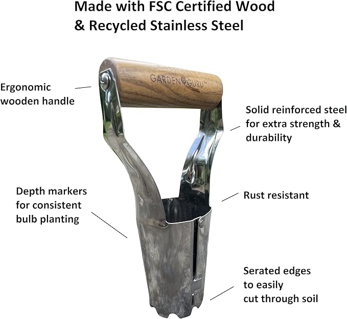 Garden Planting Set - Includes Classic Trowel, Transplanter, Bulb Planter-4