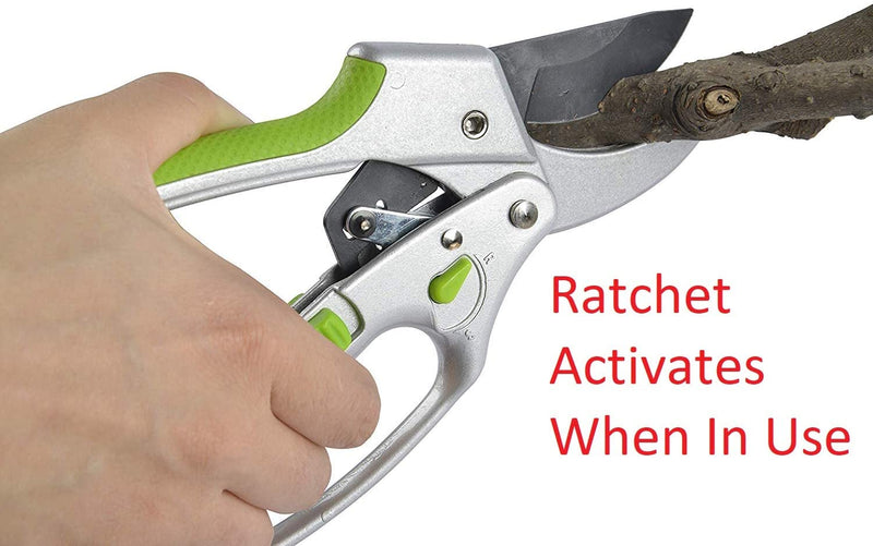 2-in-1 Garden Ratchet Pruning Shears Clippers-4