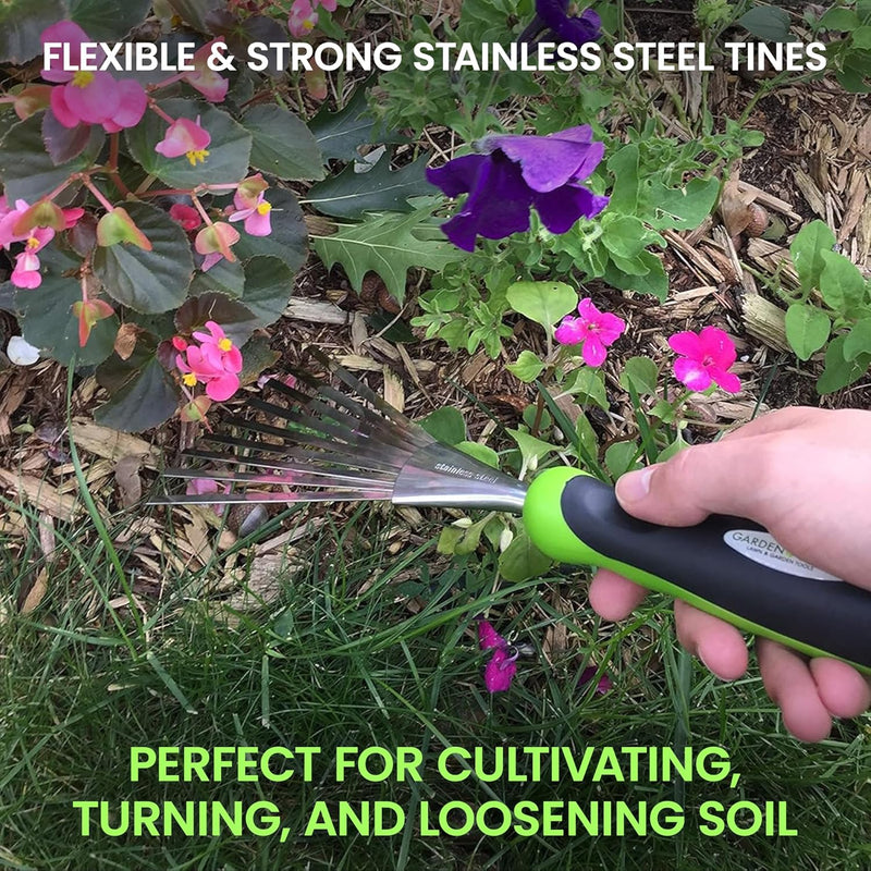Stainless Steel Garden Hand Rake Tool-2