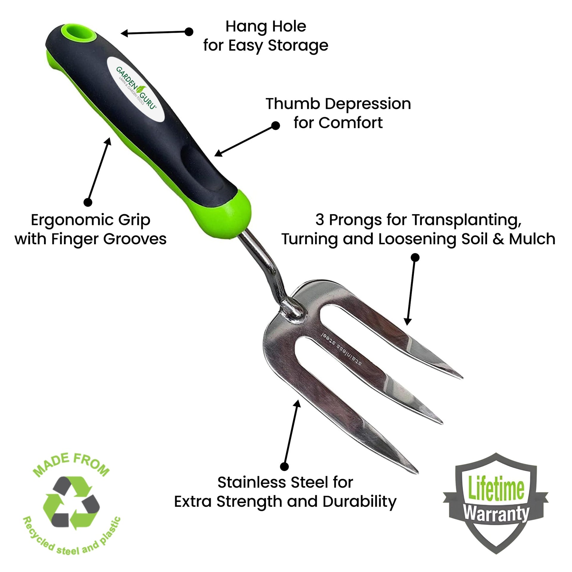 Weeding Set - Includes Dandelion Weeder, Weeding Fork, Patio Crack Weeder