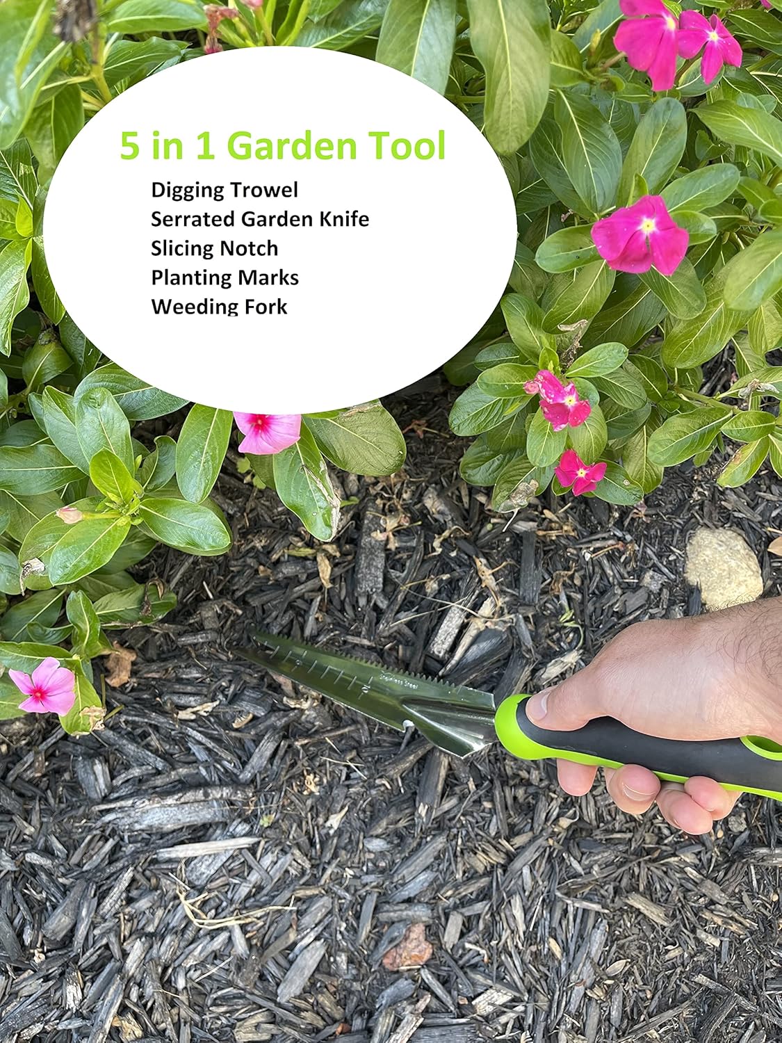 Stainless Steel 5-in-1 Garden Weeder Trowel