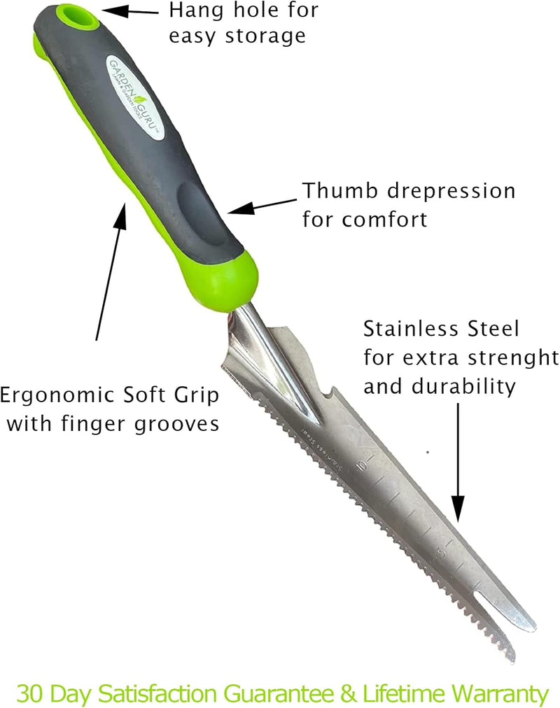 Stainless Steel 5-in-1 Garden Weeder Trowel-3