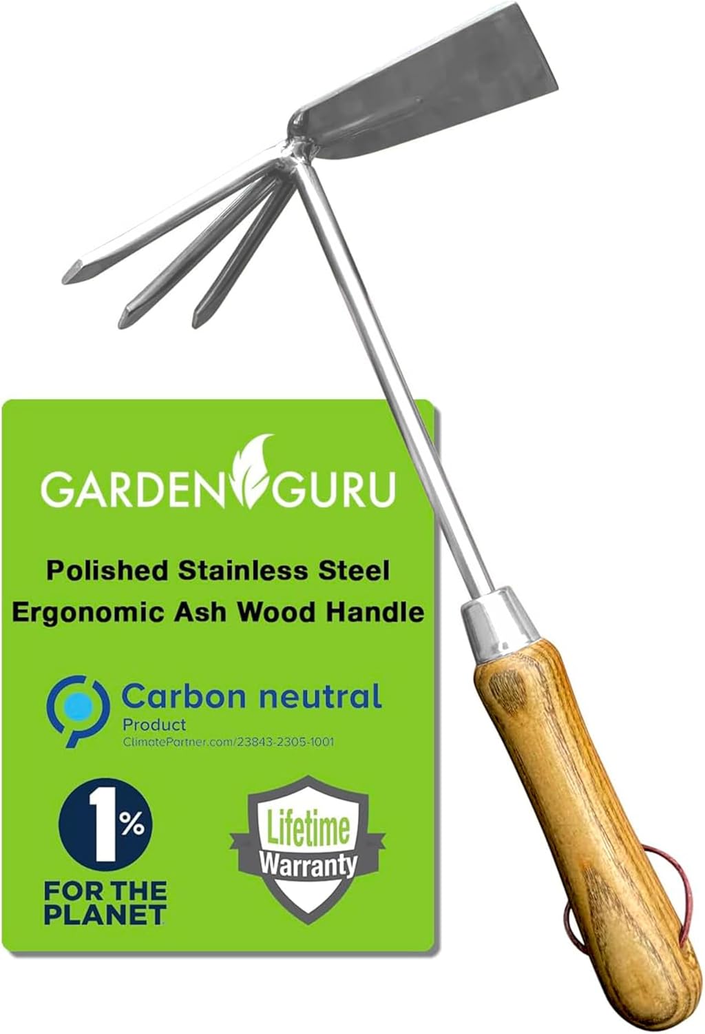 Stainless Steel Garden Cultivator Hoe (classic wood handle)