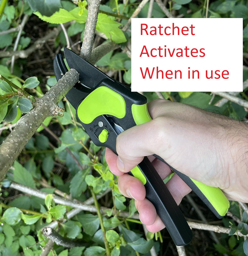 2-in-1 Ratchet Pruning Garden Shears Clippers-3