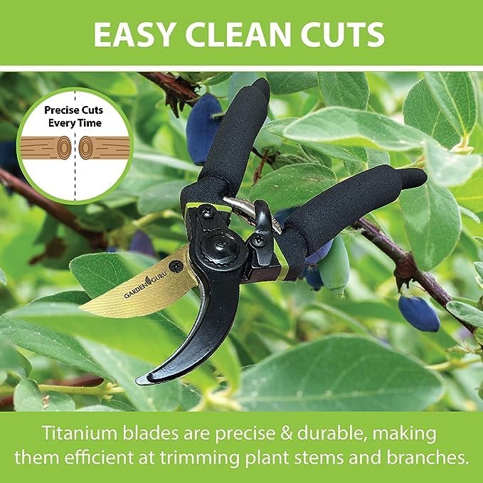 Titanium Soft Grip Garden Pruning Shears Clippers-2