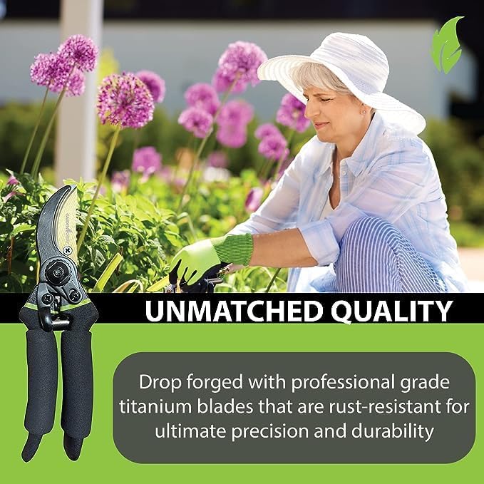 Titanium Soft Grip Garden Pruning Shears Clippers-4