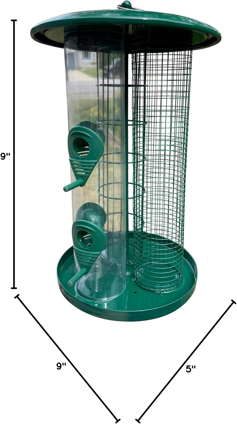 3-in-1 Outdoor Tube Bird Feeder for Small Wild Birds-2