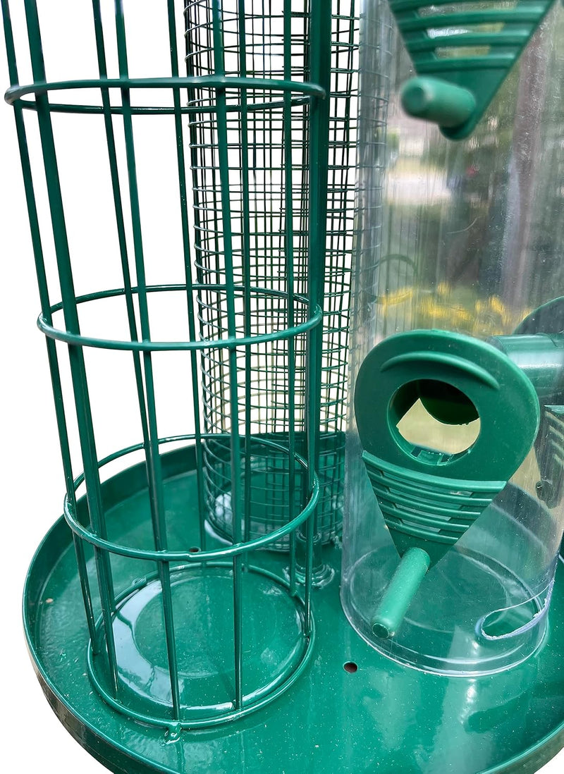 3-in-1 Outdoor Tube Bird Feeder for Small Wild Birds-3