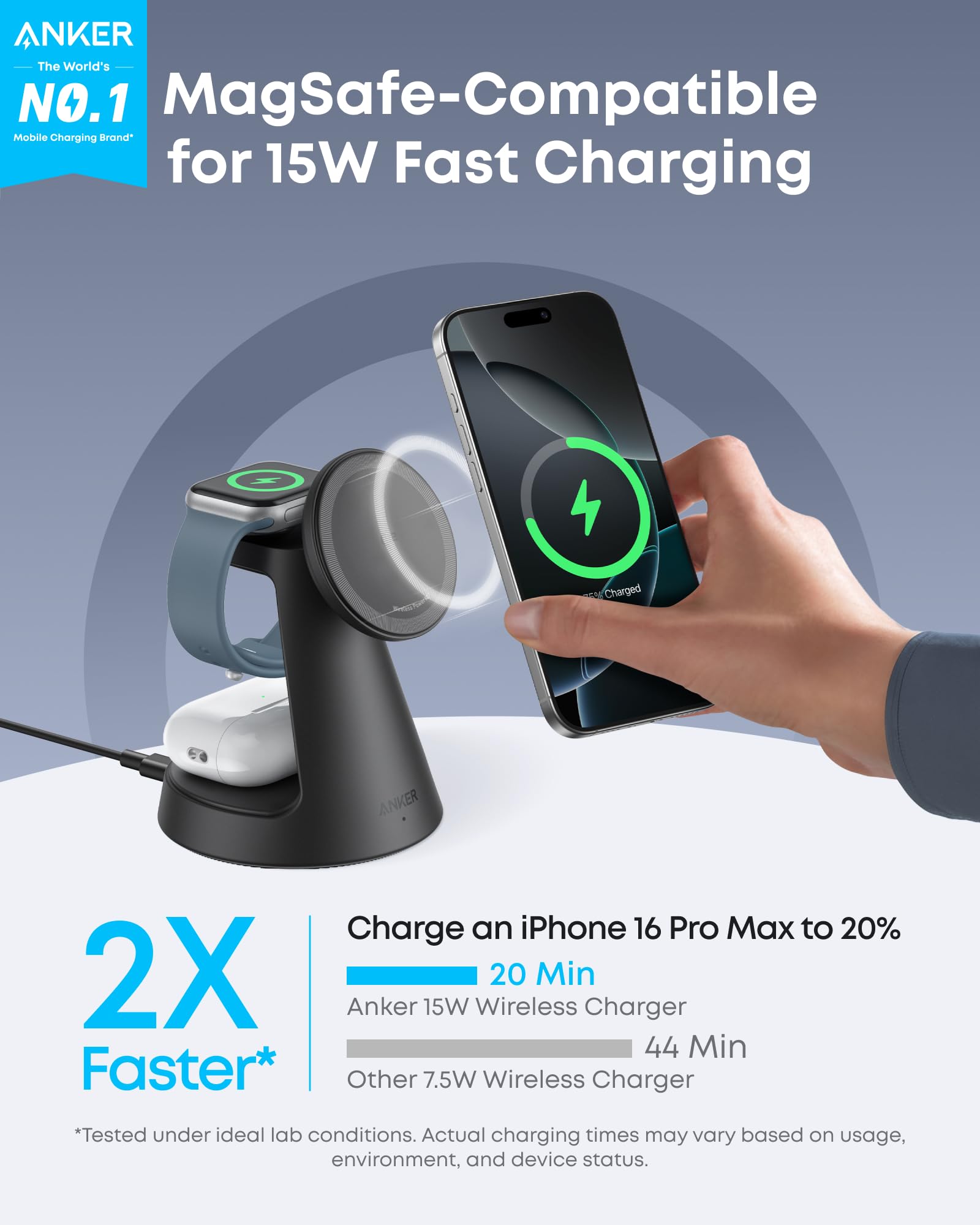 Anker MagGo Wireless Charging Station (3-in-1, Dock Stand)-8
