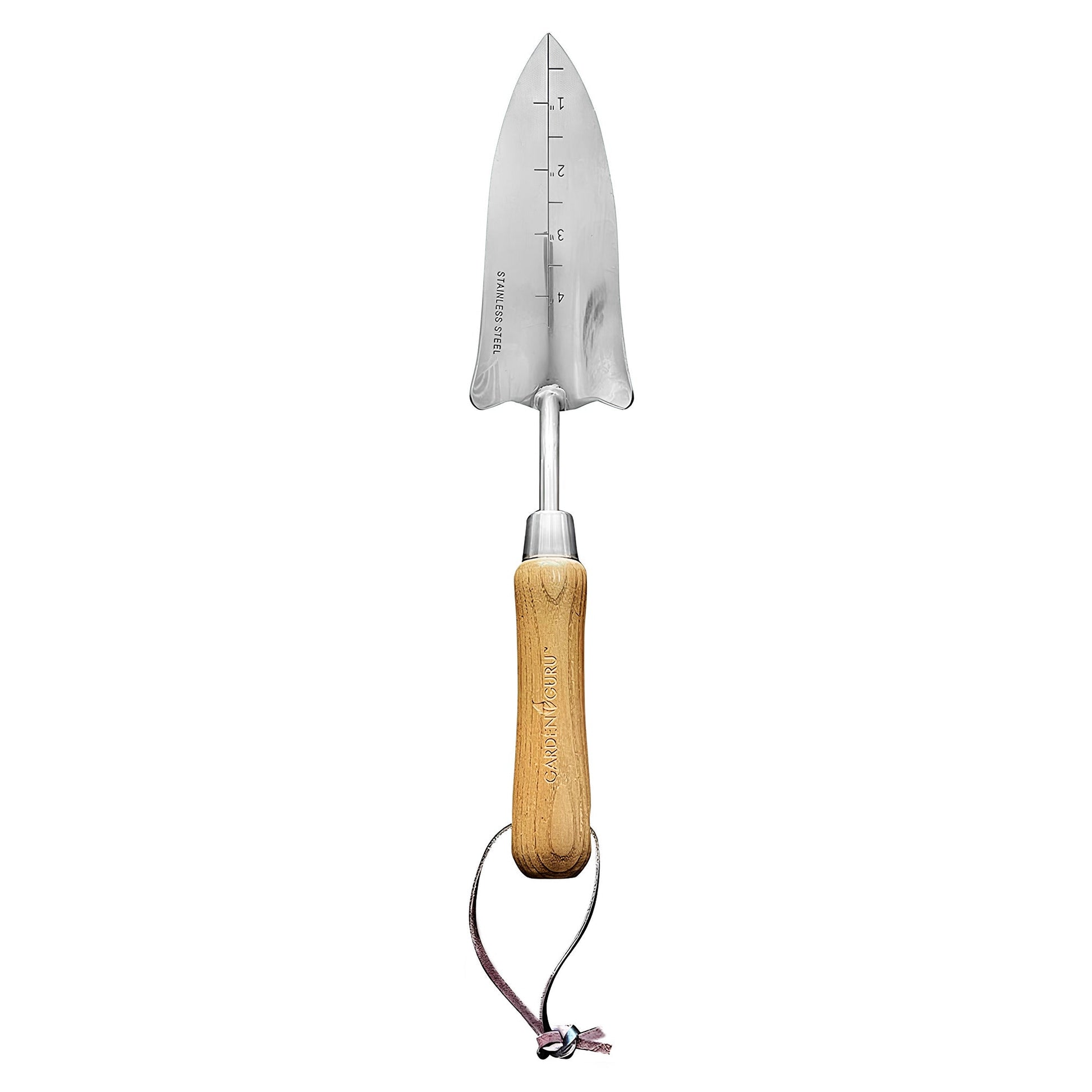 Stainless Steel Transplanter Trowel (classic wood handle)-3