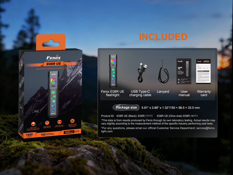 Fenix E08R UE Multi-Light EDC Flashlight With Red Light & Green Laser-21