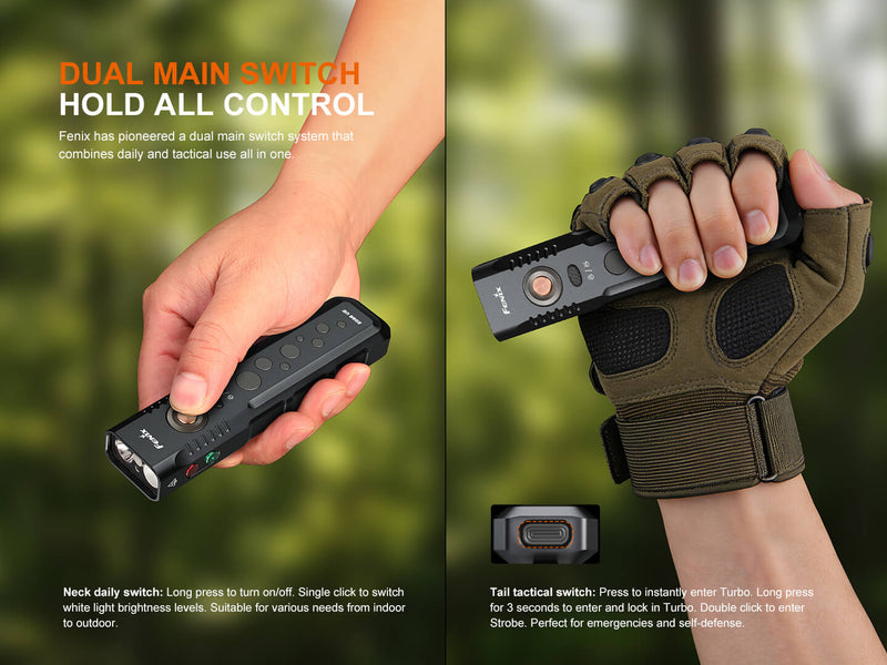 Fenix E08R UE Multi-Light EDC Flashlight With Red Light & Green Laser-2