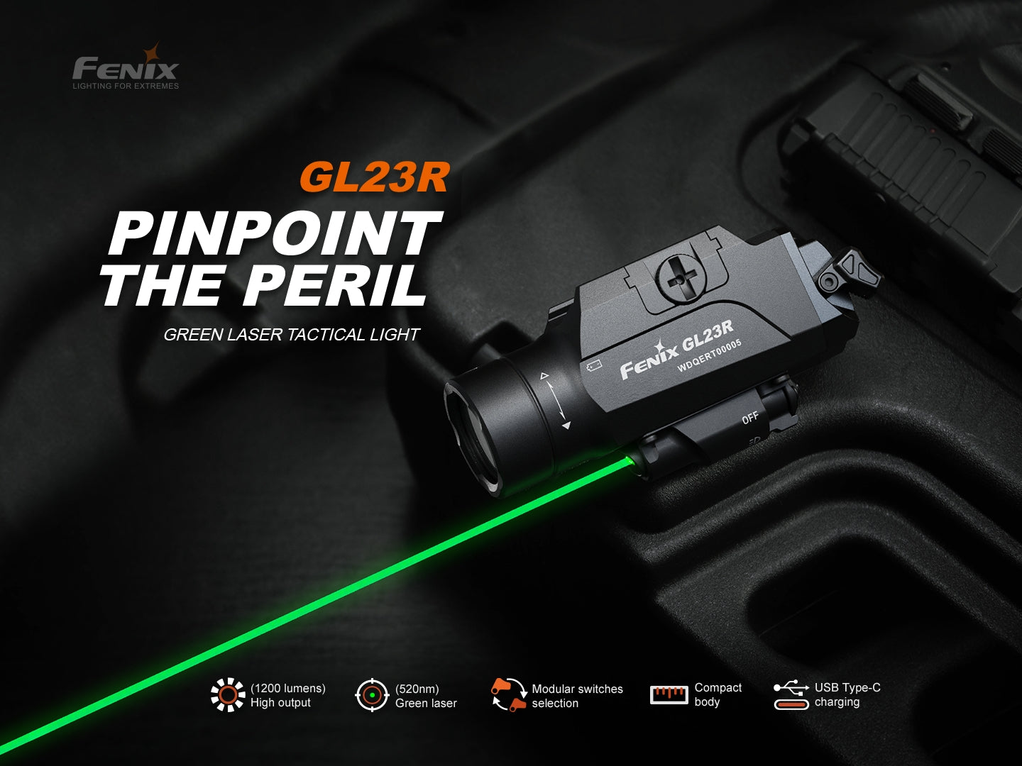 Fenix GL23R Green Laser Tactical Light-2