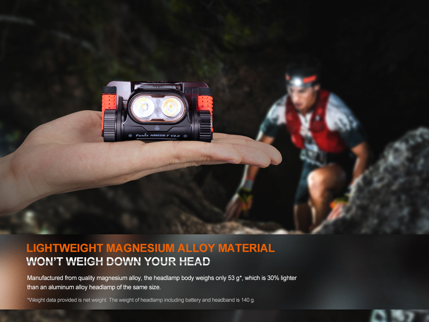 Fenix HM65R-T V2 Rechargeable Lightweight Trail Running Headlamp-2