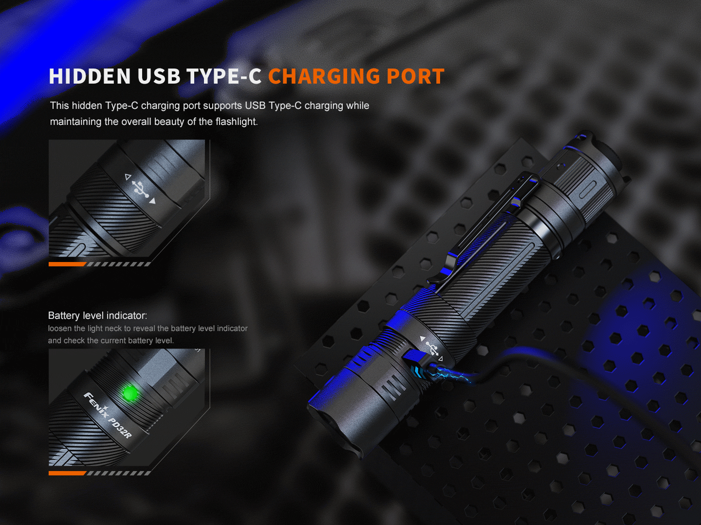 Fenix PD32R Rechargeable Silent Switch LED Flashlight-6
