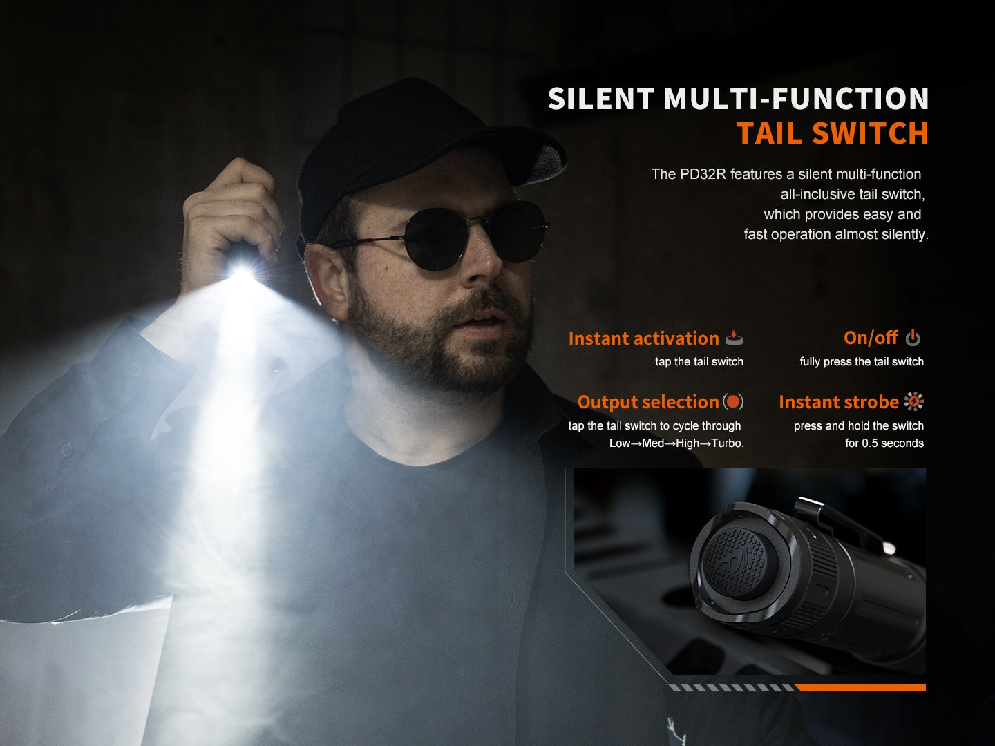 Fenix PD32R Rechargeable Silent Switch LED Flashlight-8