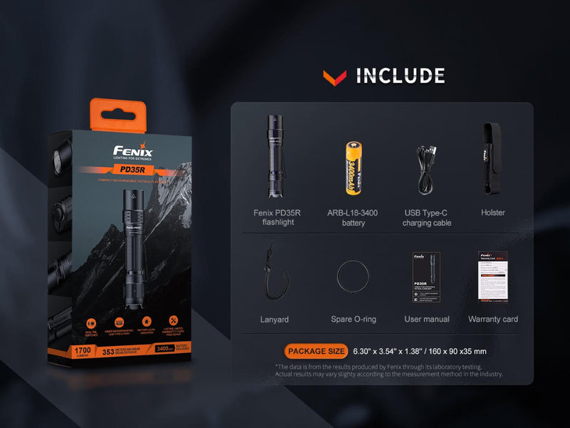 Fenix PD35R Compact Rechargeable Tactical Flashlight-14