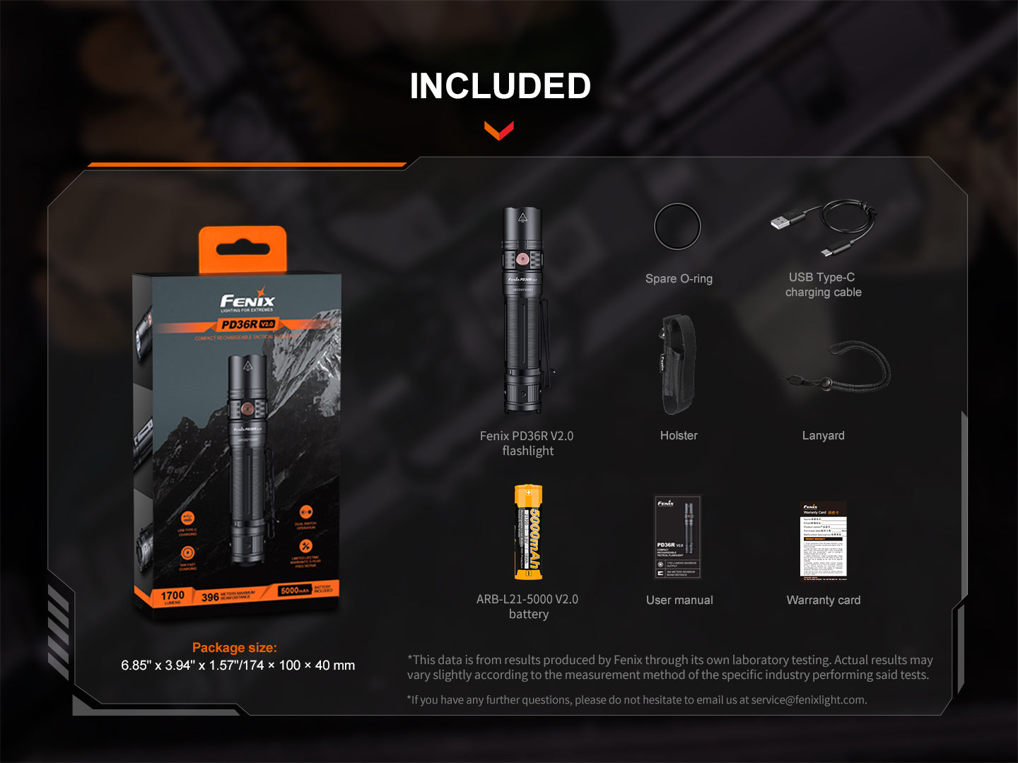 Fenix PD36R V2 Compact Rechargeable Tactical Flashlight - 1700 Lumens-16