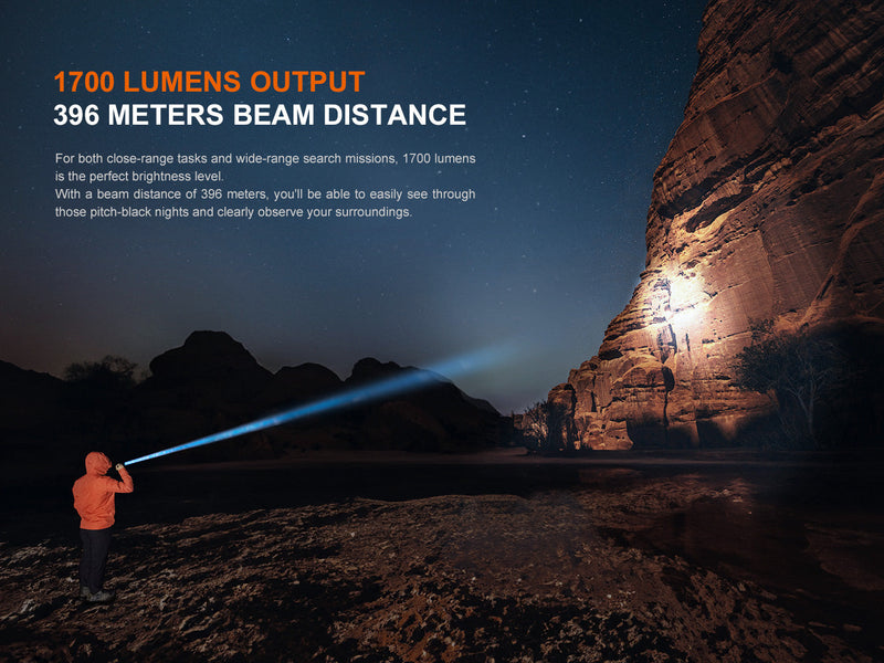 Fenix PD36R V2 Compact Rechargeable Tactical Flashlight - 1700 Lumens-4