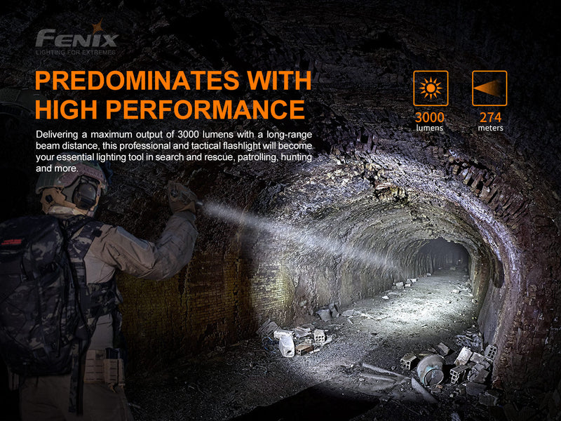 Fenix PD36 TAC Tactical Flashlight - 3000 Lumens-4
