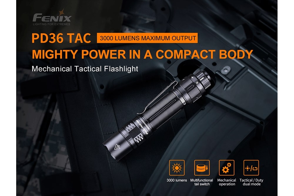Fenix PD36 TAC Tactical Flashlight - 3000 Lumens-3