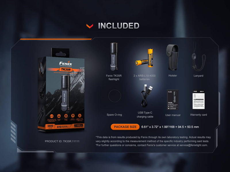 Fenix TK35R UV Light Rechargeable High-Performance Tactical Flashlight-16