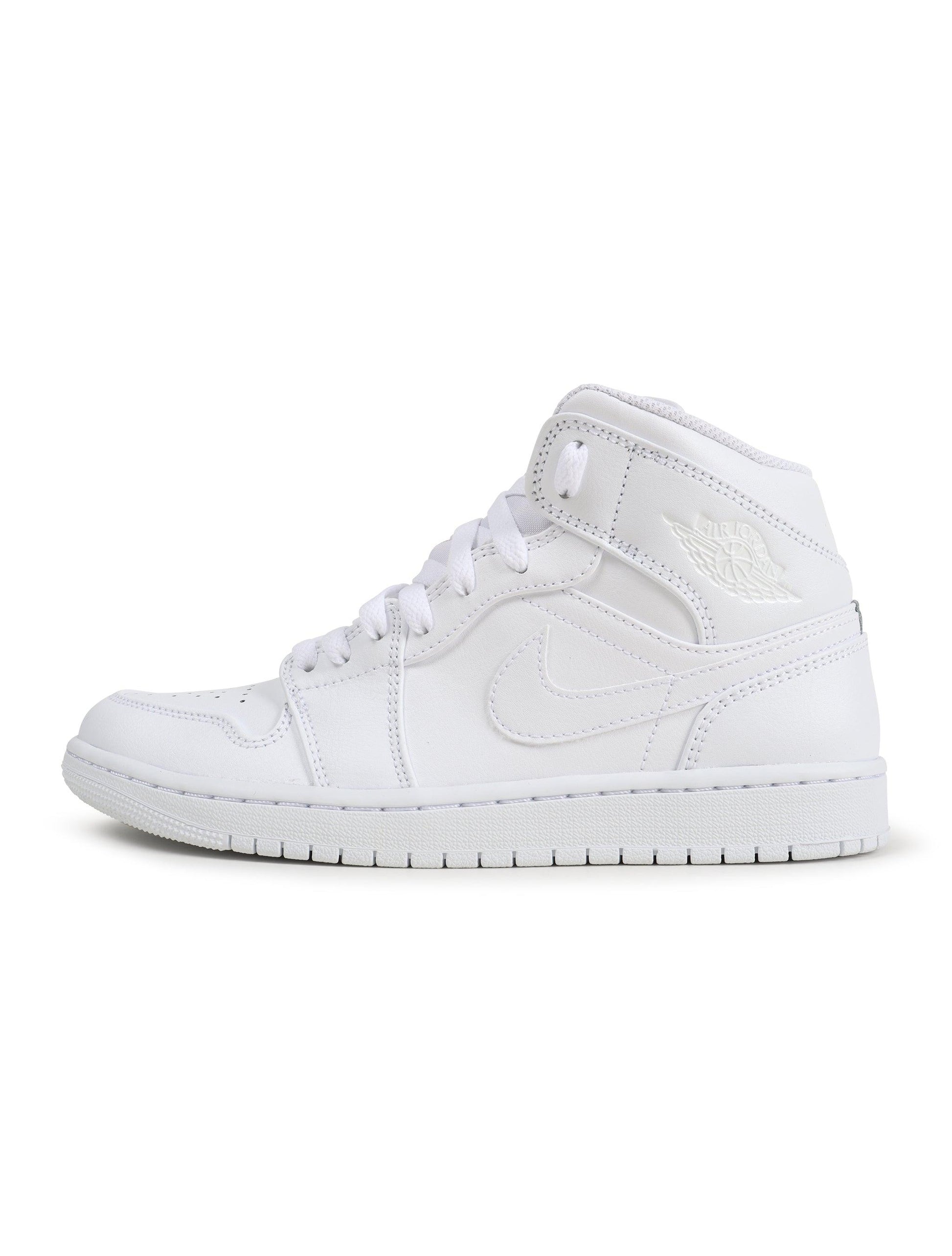 Air Jordan Mens 1 Mid - Triple White-1