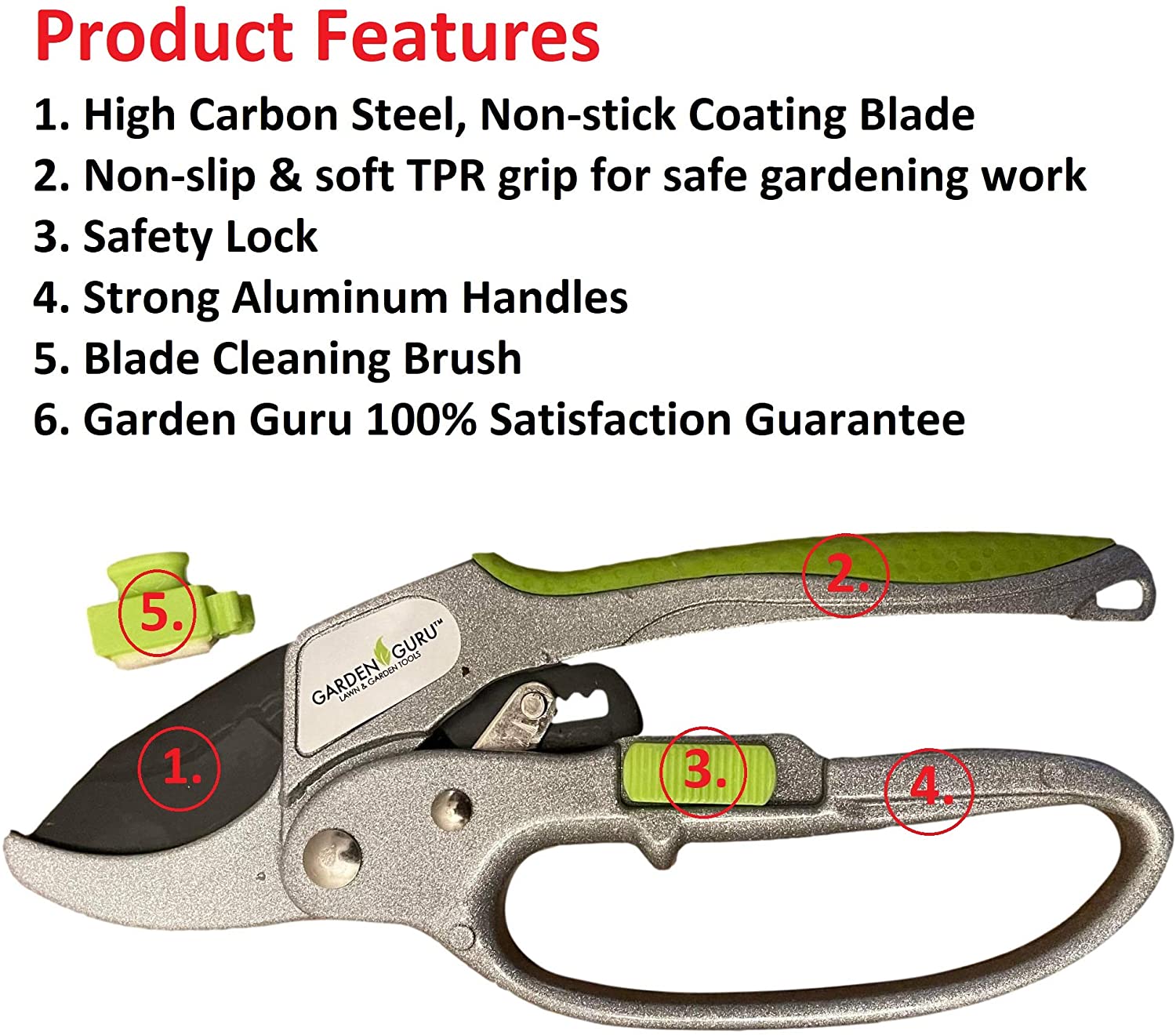 Ratchet Garden Pruning Shears Clippers Deluxe-3