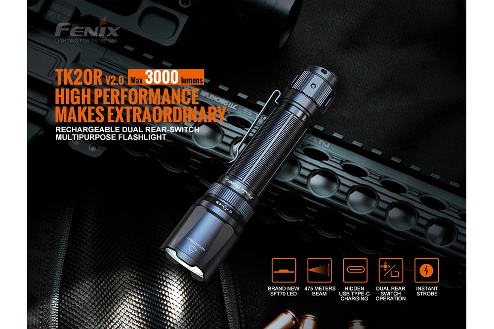 Fenix TK20R V2.0 Rechargeable Flashlight | 3000 lumens-3