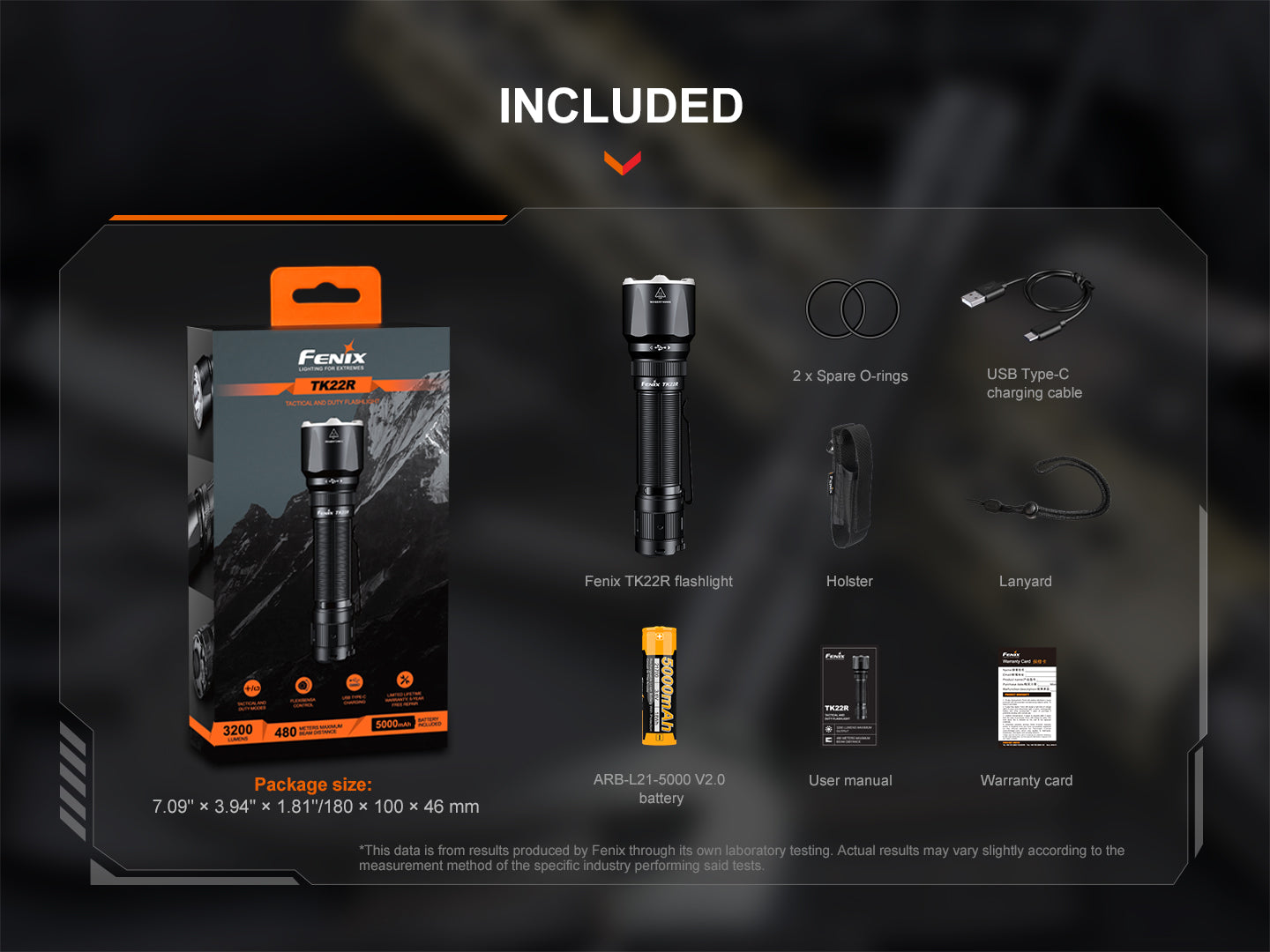Fenix TK22R Rechargeable Tactical & Duty Flashlight-18