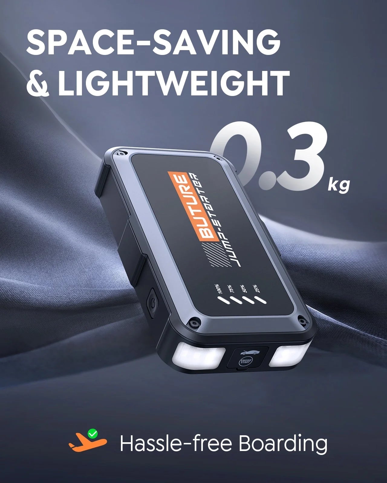 Buture Beta08 Car Jump Starter 3000A丨Compact Size, Air Travel Friendly-4
