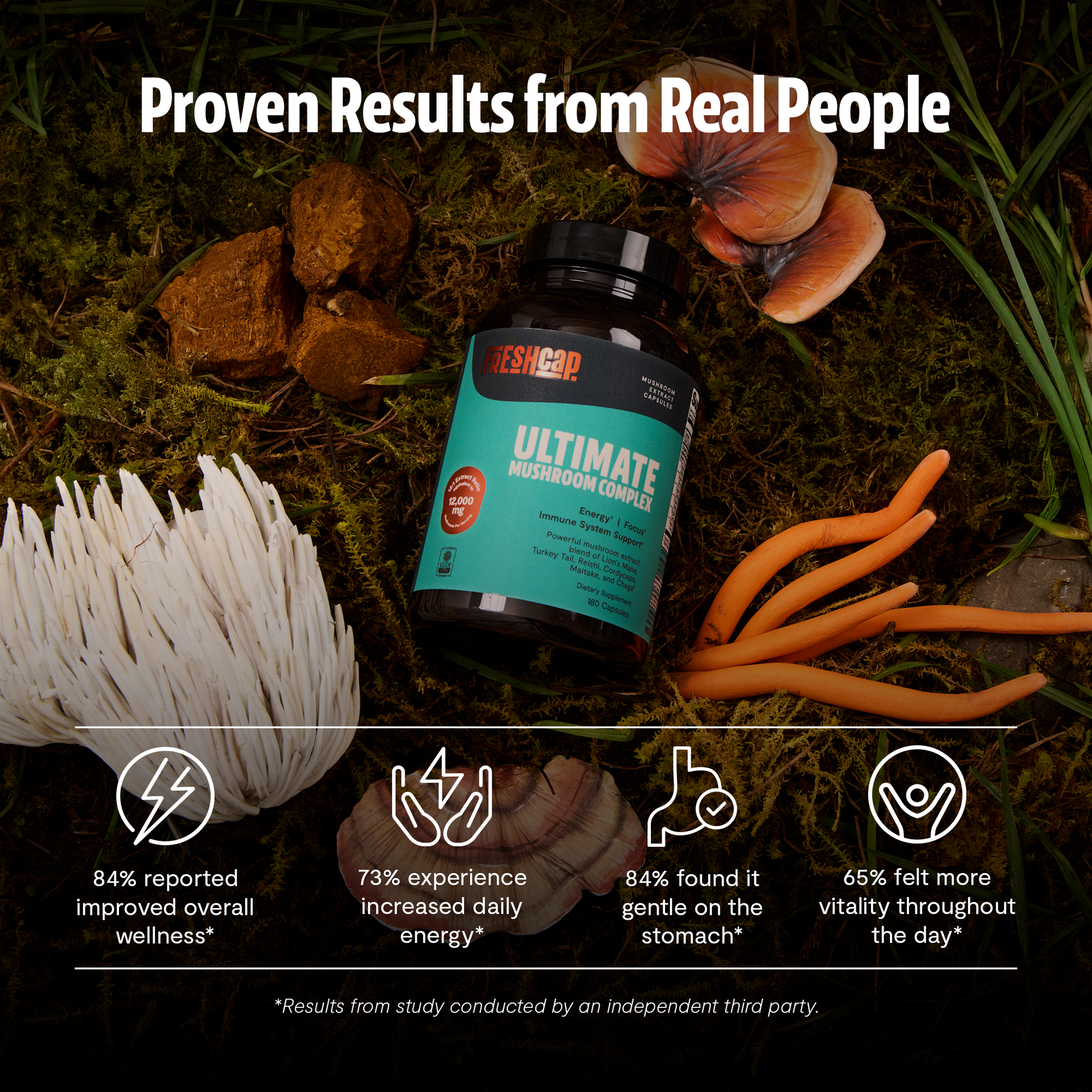 Organic Mushroom Complex Supplement Capsules-60