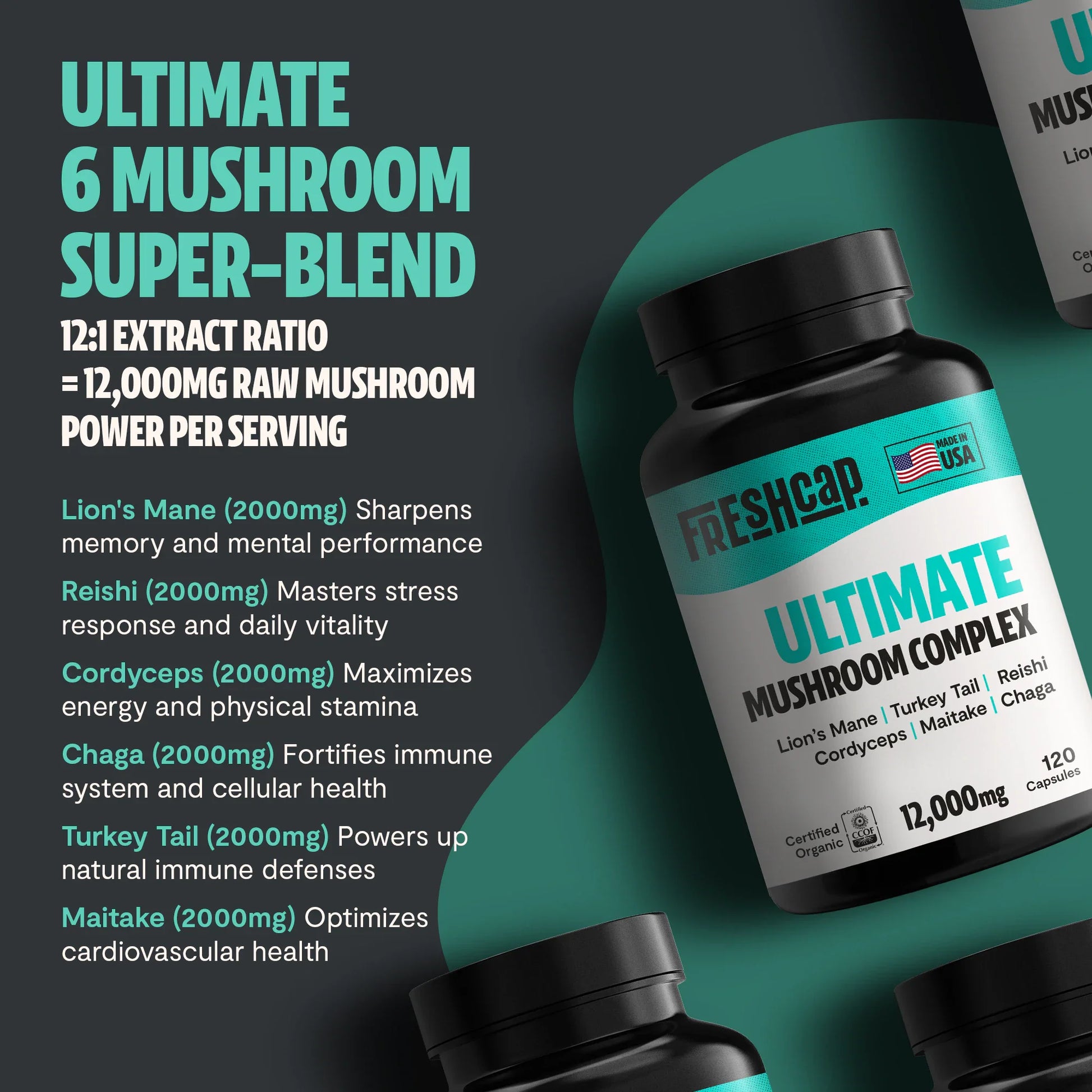 Organic Mushroom Complex Supplement Capsules-11