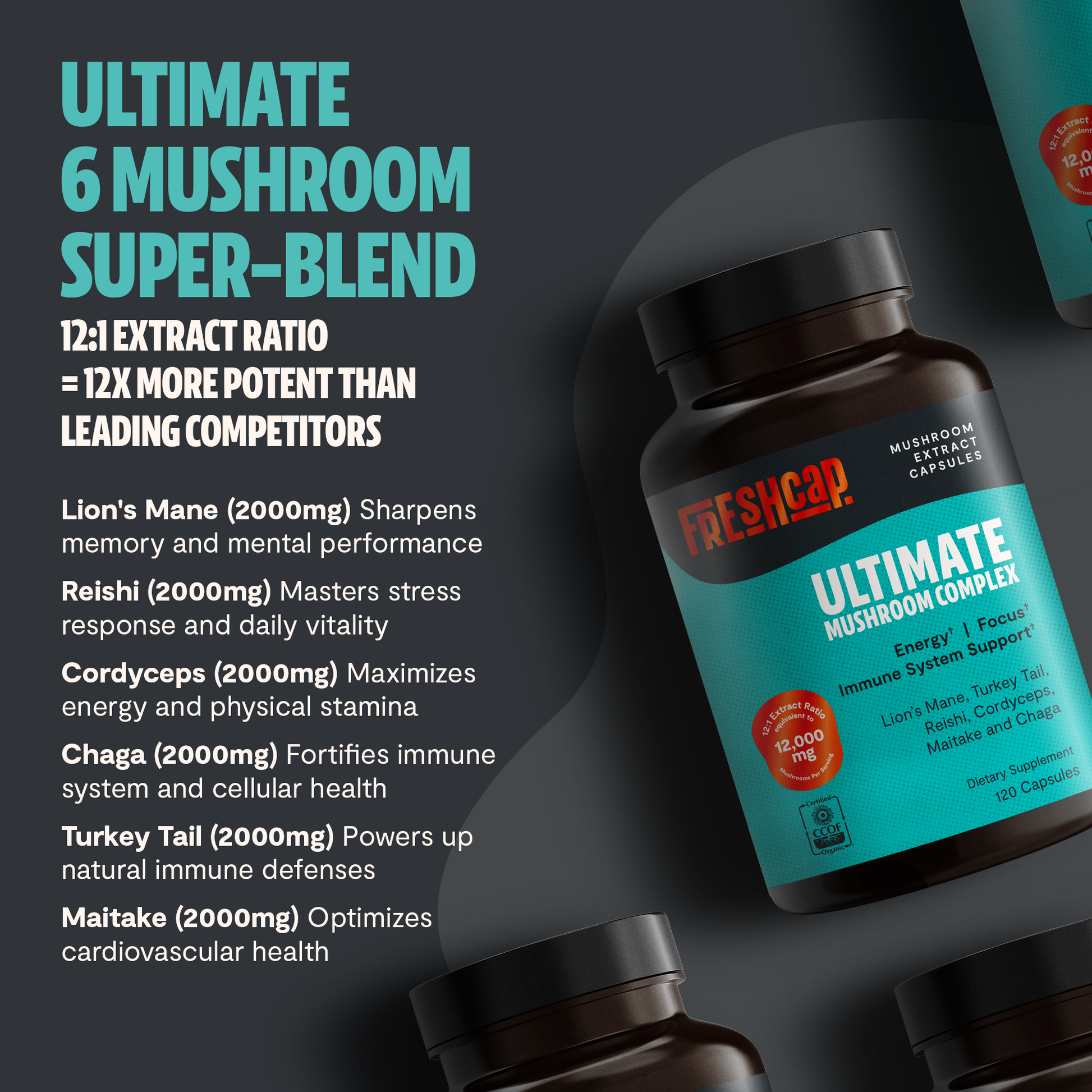 Organic Mushroom Complex Supplement Capsules-22