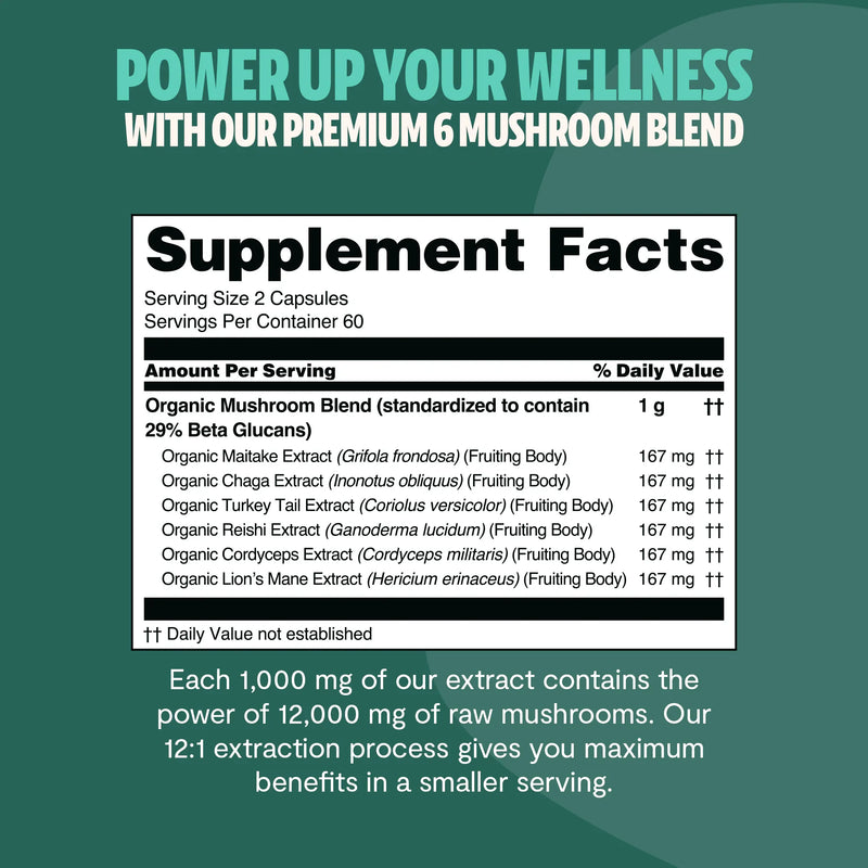 Organic Mushroom Complex Supplement Capsules-10