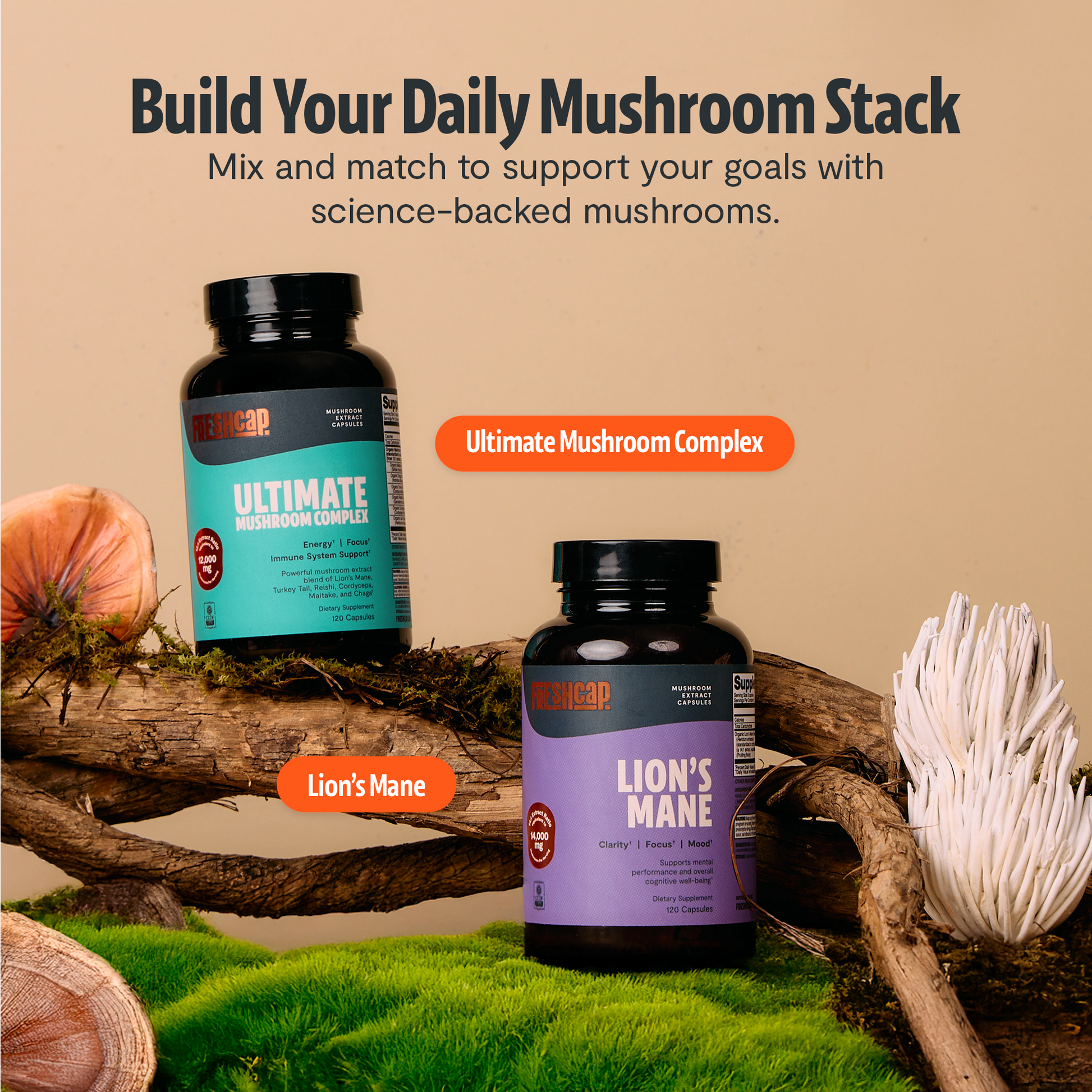 Organic Mushroom Complex Supplement Capsules-58