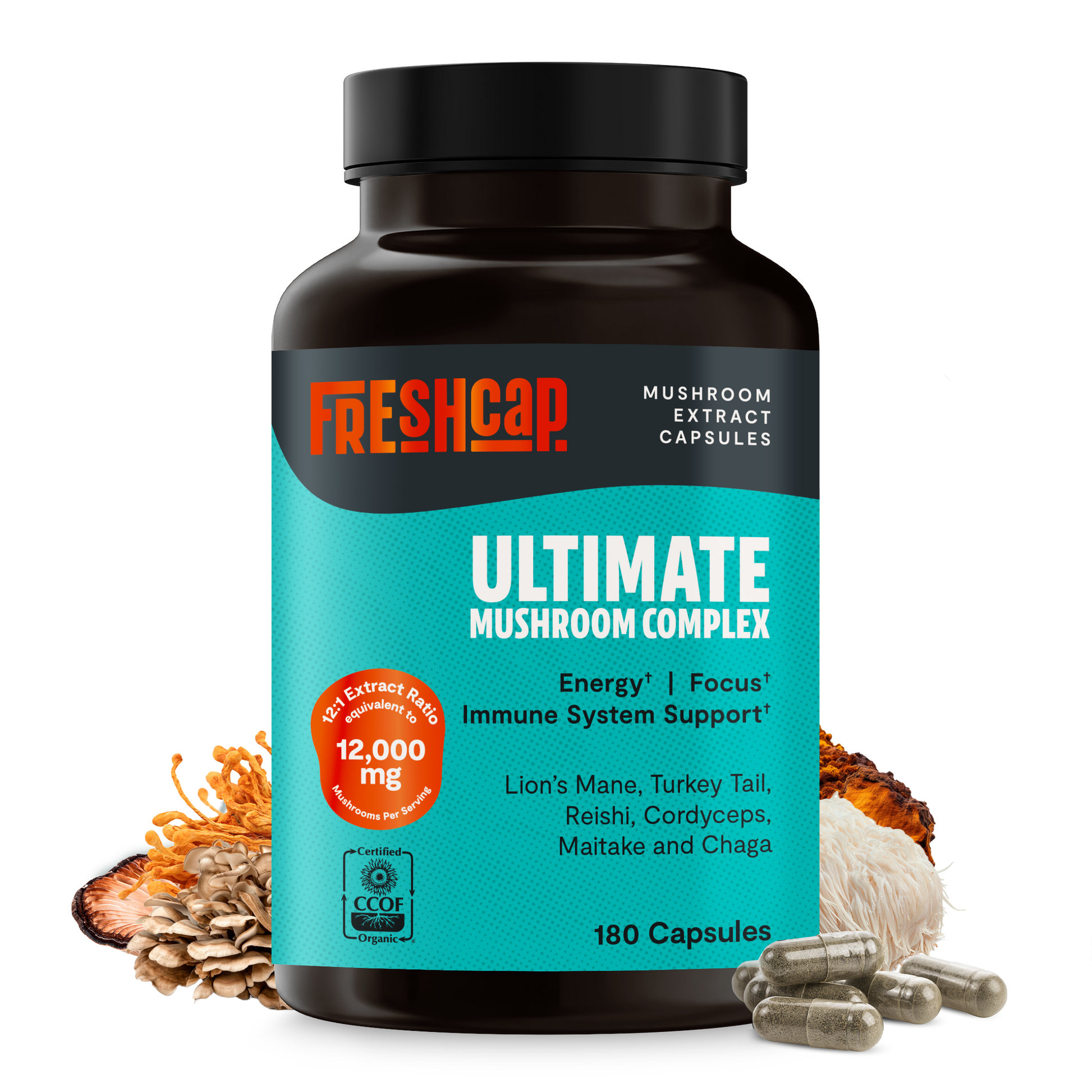 Organic Mushroom Complex Supplement Capsules-30